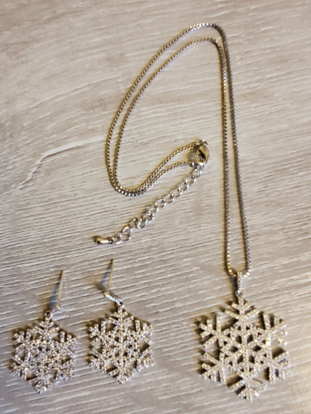 Snowflake Necklace  Earrings